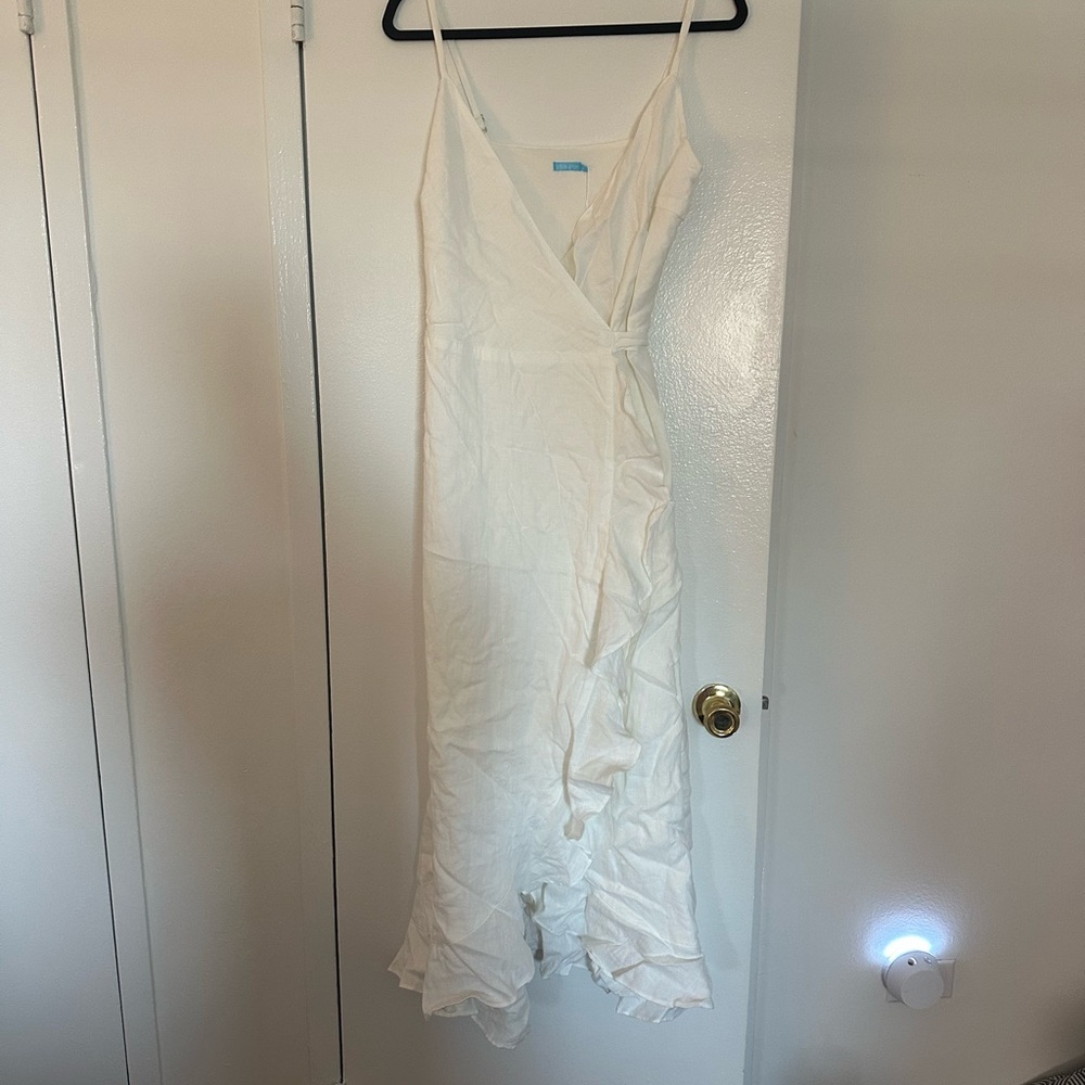 J. McLaughlin White Wrap Dress